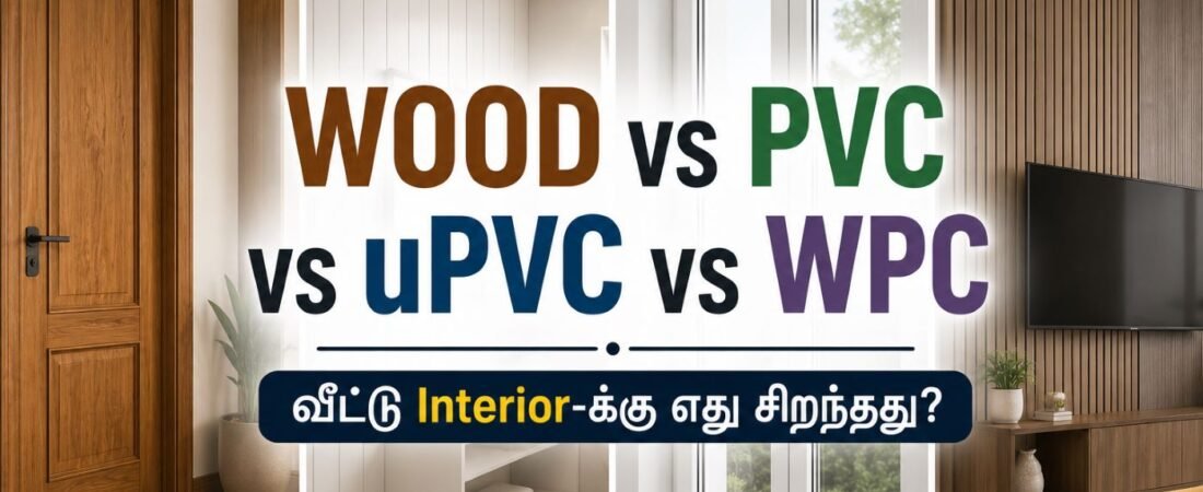 🏠 வீட்டு Interior Design-ல் Wood, PVC, uPVC, WPC – எங்கு பயன்படுத்தலாம்? செலவு குறைக்கும் சிறந்த வழிகள்