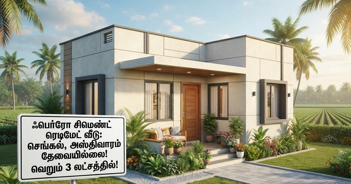 வெறும் 3 லட்சத்தில் காங்கிரீட் வீடு!ஃபெர்ரோ சிமெண்ட் ரெடிமேட் வீடுகள்
